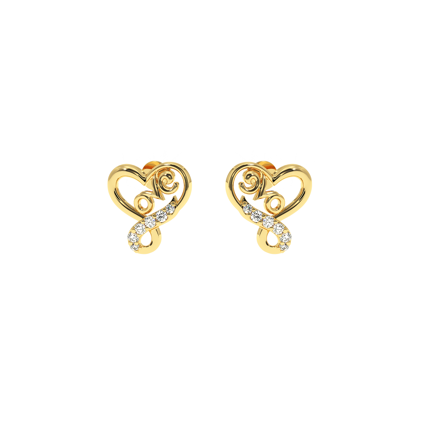 SolitaireKart 0.28 Carat Lab Grown Diamond Infinity Heart Earrings